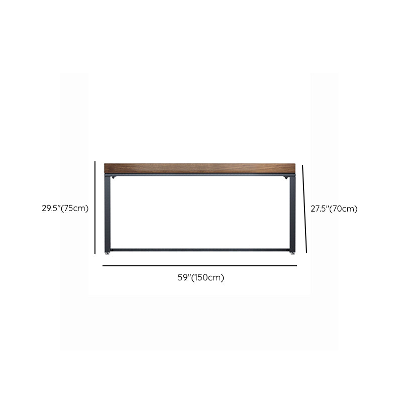 Rectangular Industrial Writing Desk Wood Computer Desk with Metal Legs