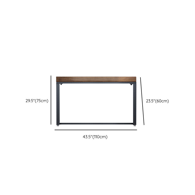 Rectangular Industrial Writing Desk Wood Computer Desk with Metal Legs