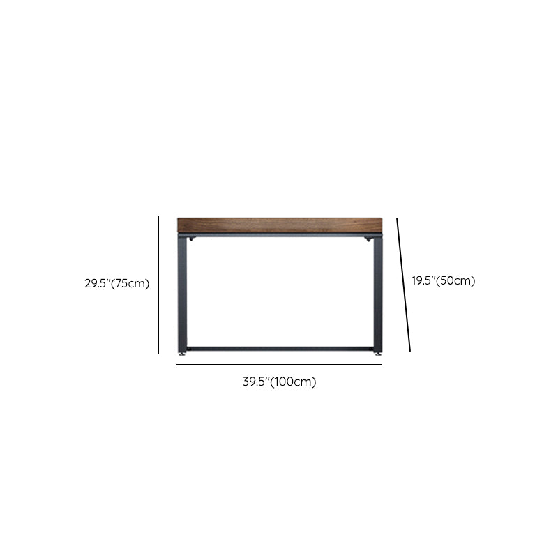 Rectangular Industrial Writing Desk Wood Computer Desk with Metal Legs