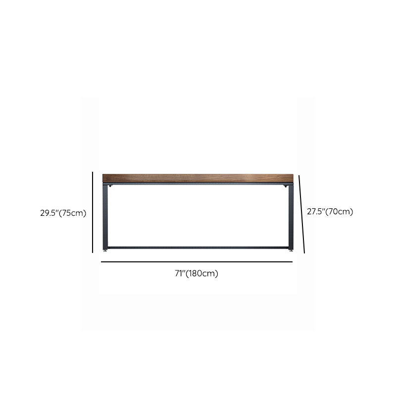 Rectangular Industrial Writing Desk Wood Computer Desk with Metal Legs