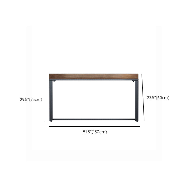 Rectangular Industrial Writing Desk Wood Computer Desk with Metal Legs