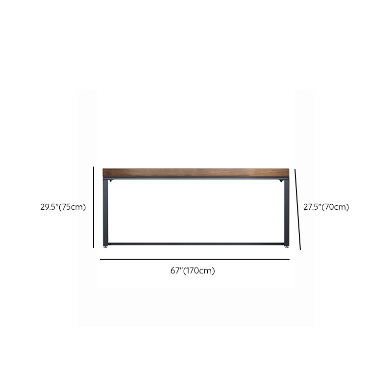 Rectangular Industrial Writing Desk Wood Computer Desk with Metal Legs