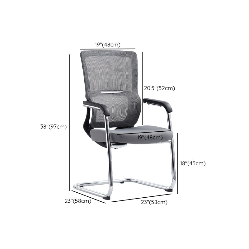 Modern Mesh Office Chair Ergonomic No Distressing Fixed Arms Desk Chair