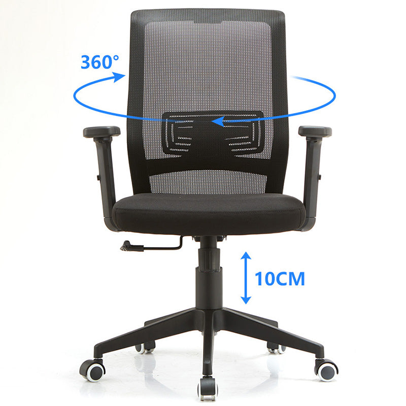 Modern Office Chair Adjustable Seat Height Black Desk Chair with Wheels