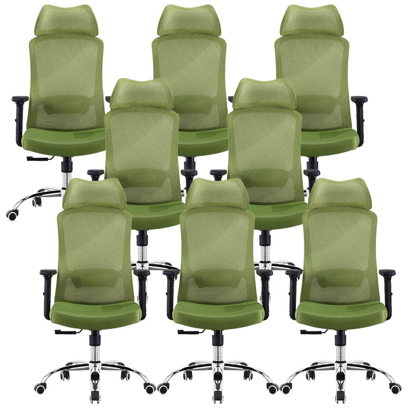 Modern Green Office Chair Adjustable Seat Height Desk Chair with Wheels