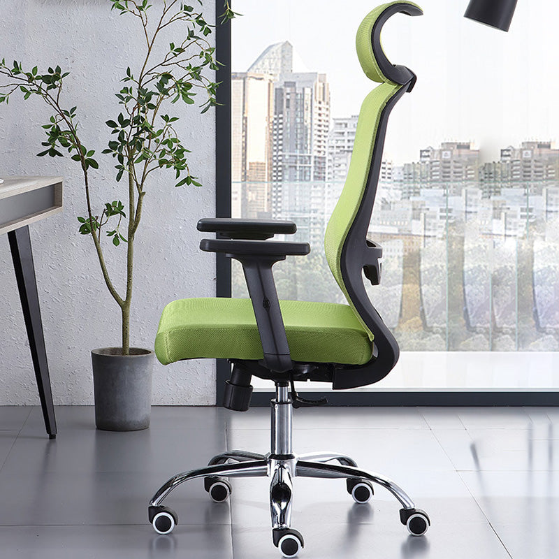 Modern Green Office Chair Adjustable Seat Height Desk Chair with Wheels