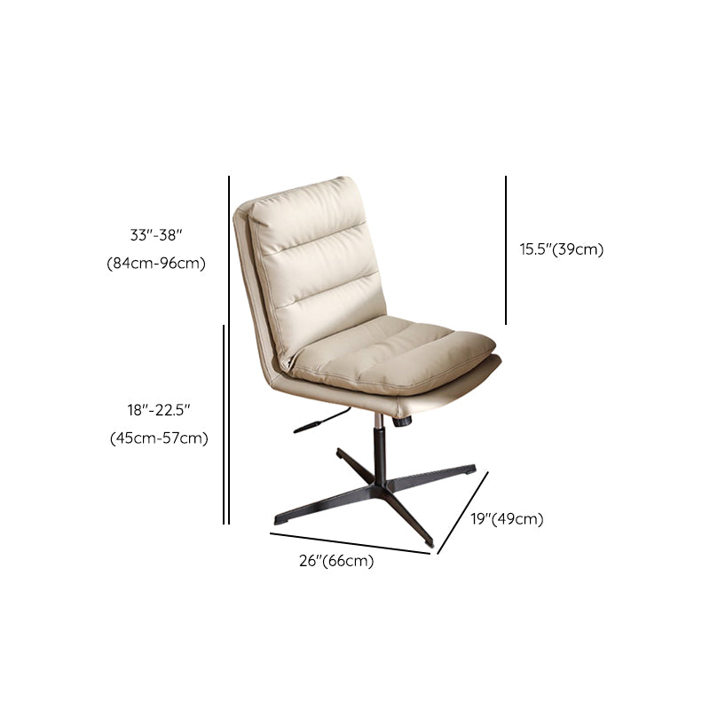 Modern Desk Chair Leather Computer Chair Mid-Back Chair with Wheels/No Wheels