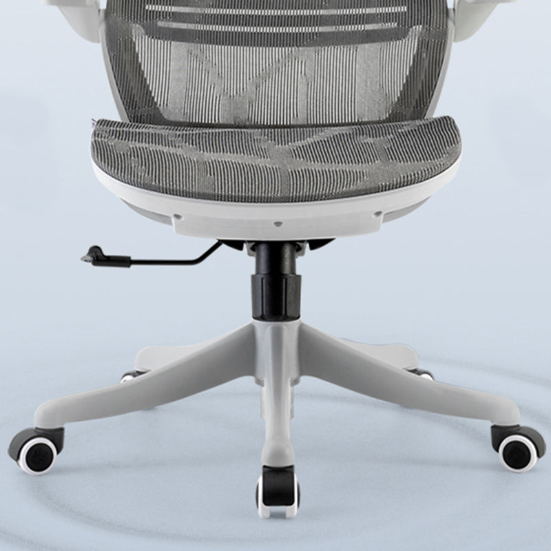 Modern Desk Chair Mesh Computer Chair in Gray Mid-Back Chair with Wheels