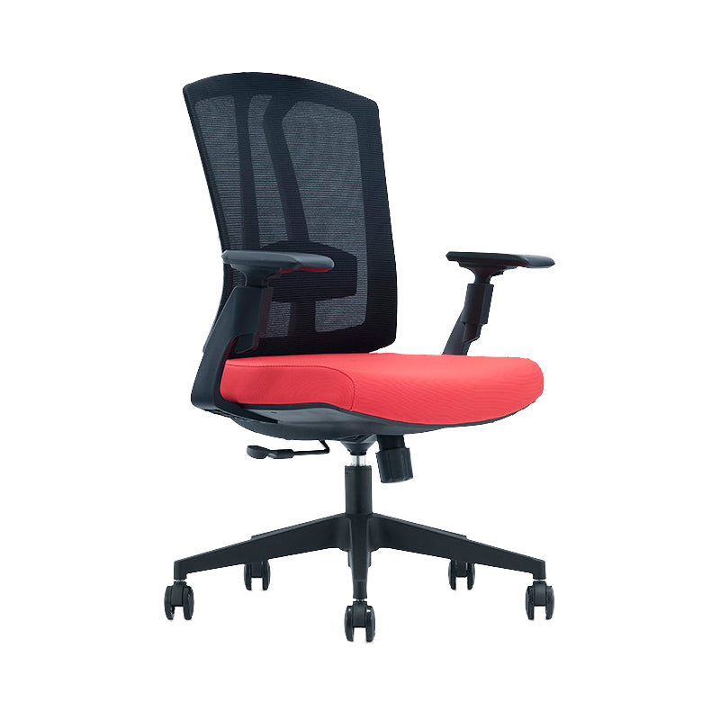 Modern Desk Chair Mesh Computer Chair in Black/Red/Orange High-Back Chair with Wheels