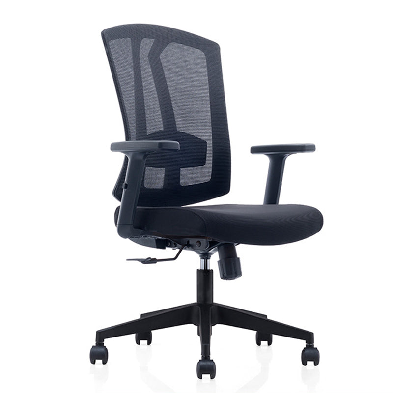 Modern Desk Chair Mesh Computer Chair in Black/Red/Orange High-Back Chair with Wheels