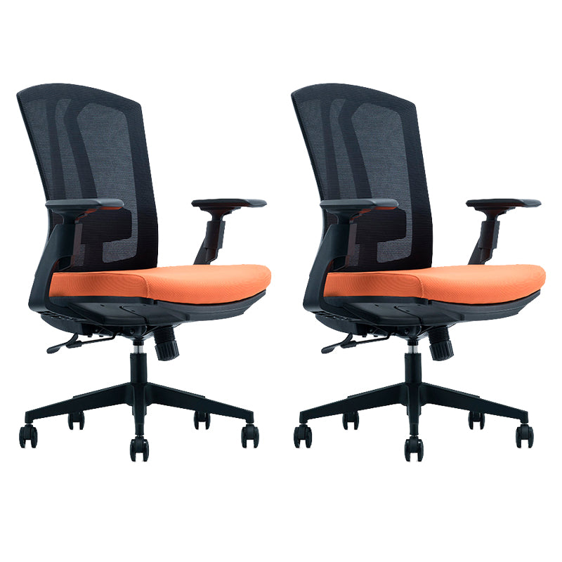 Modern Desk Chair Mesh Computer Chair in Black/Red/Orange High-Back Chair with Wheels