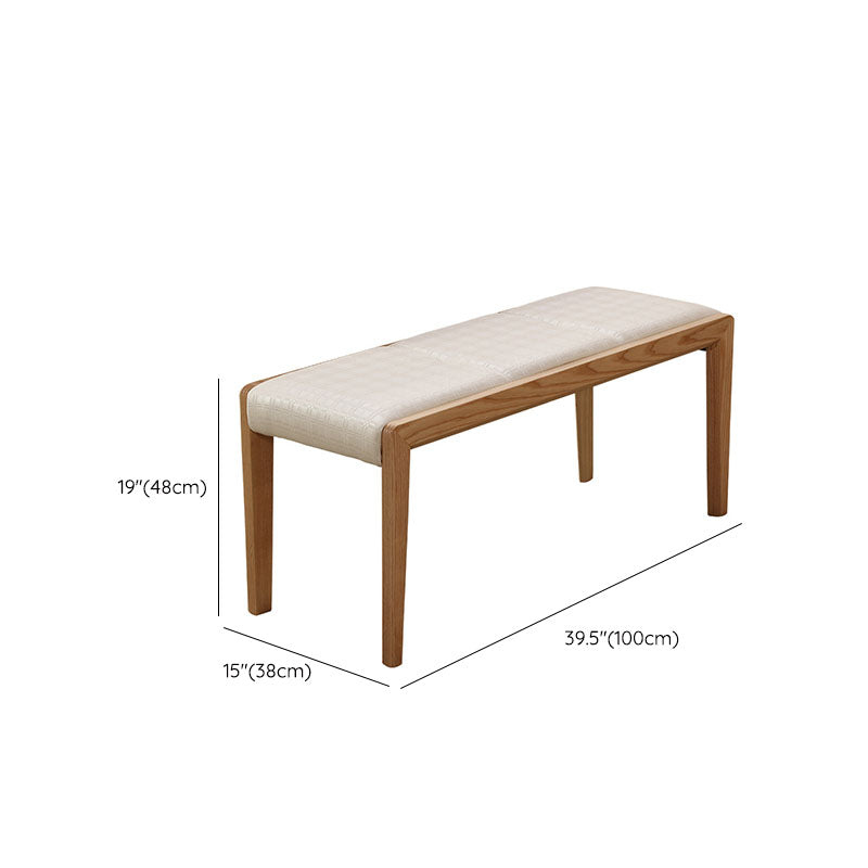 Contemporary Solid Wood Home Bench 18.8" Height Seating Bench with Legs