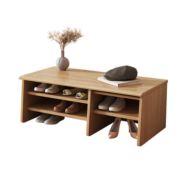 Modern Rubber Wood Bench Rectangle Home Storage Seating Bench with Legs