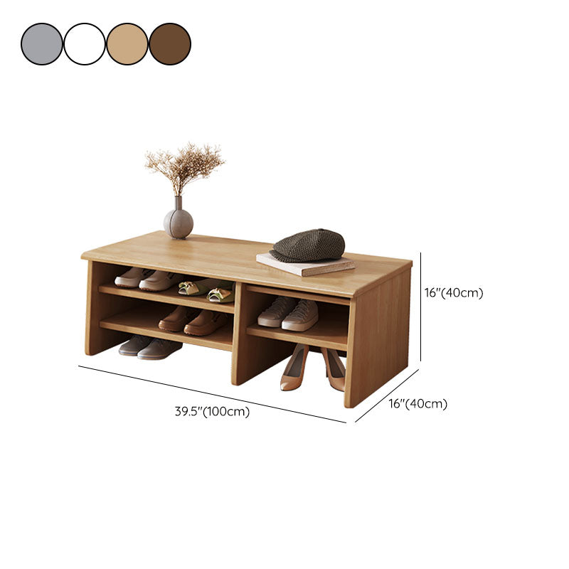 Modern Rubber Wood Bench Rectangle Home Storage Seating Bench with Legs