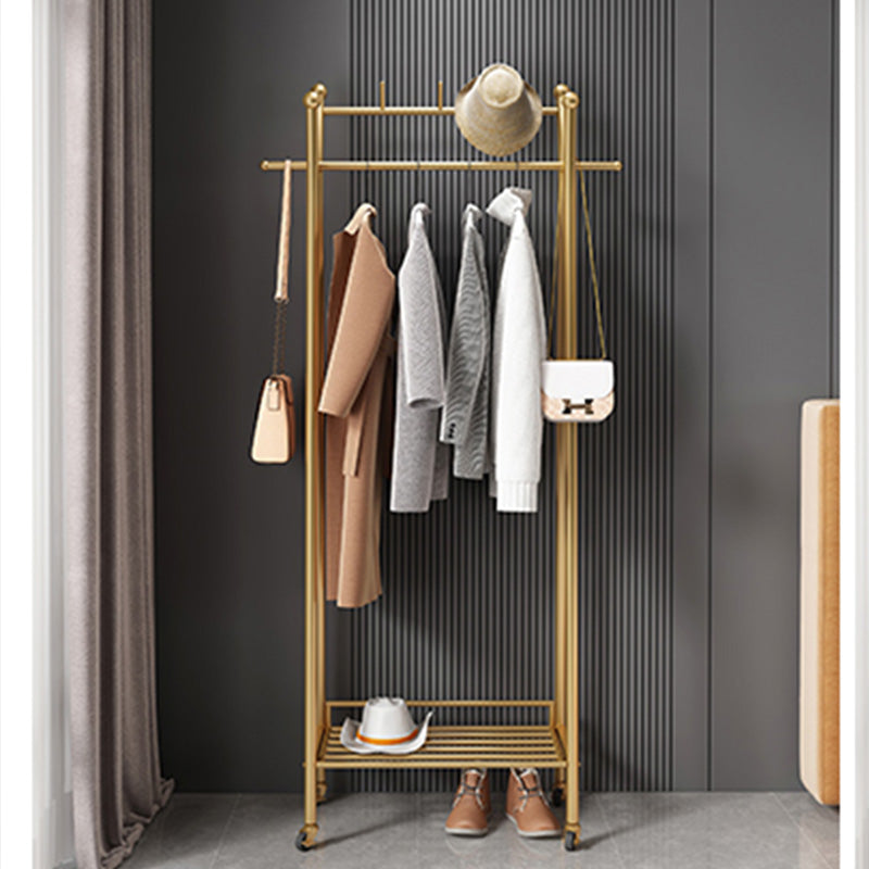 Modern Style Coat Rack Free Standing Hooks Design Metallic Coat Rack with Shelves