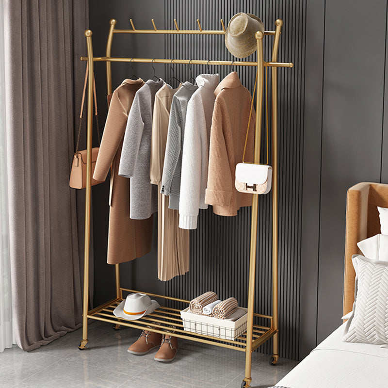 Modern Style Coat Rack Free Standing Hooks Design Metallic Coat Rack with Shelves