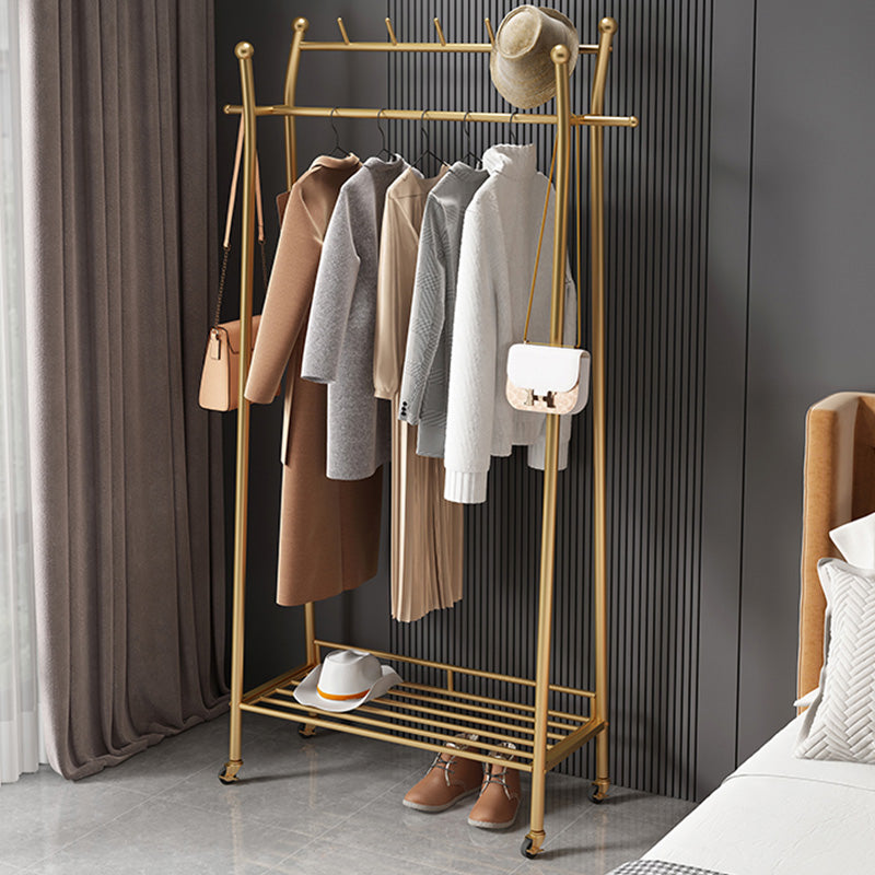 Modern Style Coat Rack Free Standing Hooks Design Metallic Coat Rack with Shelves