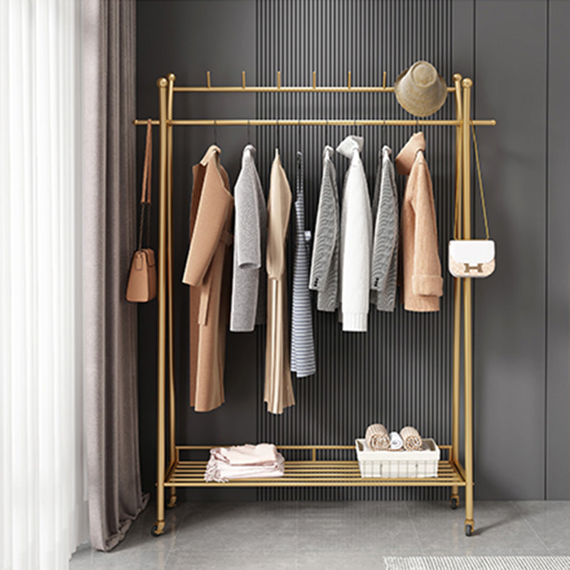 Modern Style Coat Rack Free Standing Hooks Design Metallic Coat Rack with Shelves