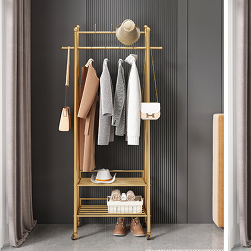 Modern Style Coat Rack Free Standing Hooks Design Metallic Coat Rack with Shelves