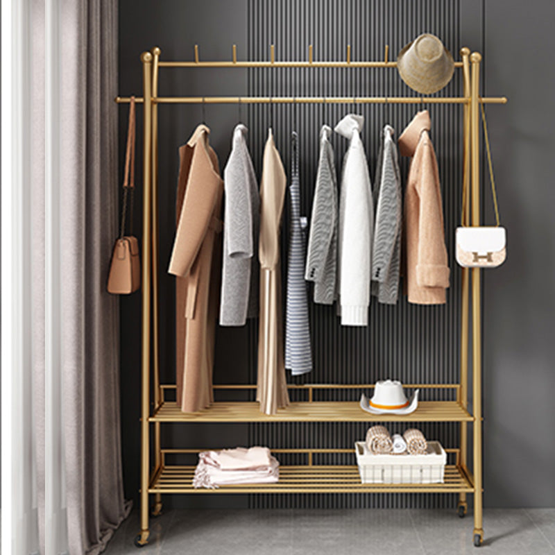 Modern Style Coat Rack Free Standing Hooks Design Metallic Coat Rack with Shelves