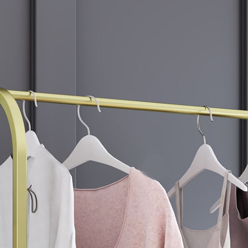 Classic Plain Clothes Hanger Free Standing Castors Coat Rack with Storage Shelving