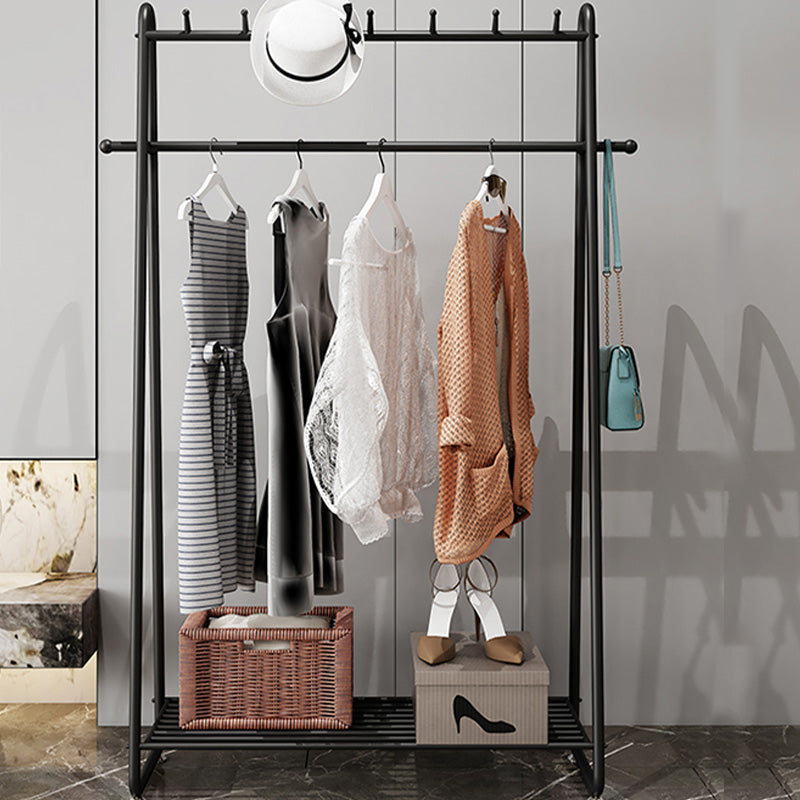 Contemporary Plain Coat Rack Free Standing Metal Coat Rack with Castors