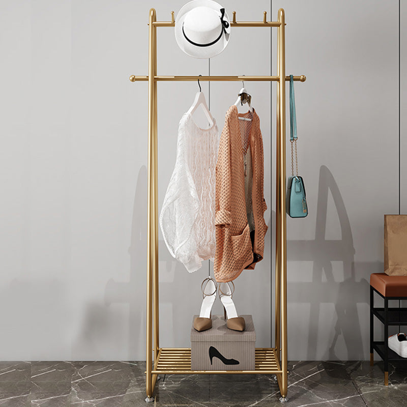 Contemporary Plain Coat Rack Free Standing Metal Coat Rack with Castors