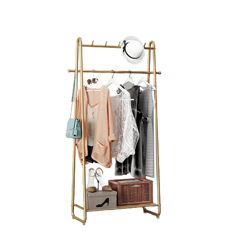 Contemporary Plain Coat Rack Free Standing Metal Coat Rack with Castors