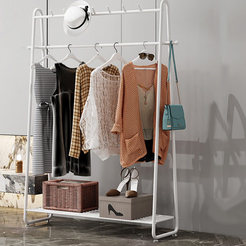 Contemporary Plain Coat Rack Free Standing Metal Coat Rack with Castors