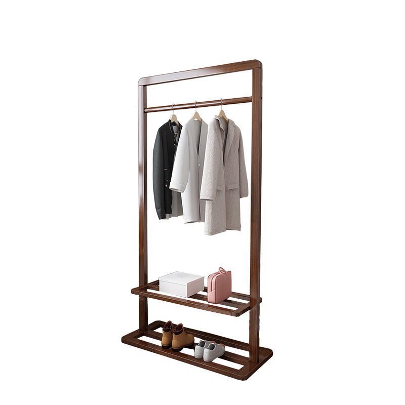 Contemporary Style Coat Hanger Shelves Design Solid Wood Coat Rack for Living Room