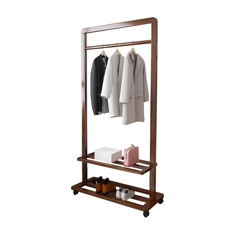 Contemporary Style Coat Hanger Shelves Design Solid Wood Coat Rack for Living Room