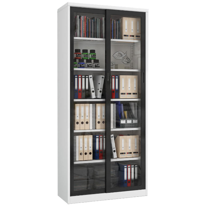 Contemporary Filing Cabinet Color Block Metal Filing Cabinet with Storage Shelves