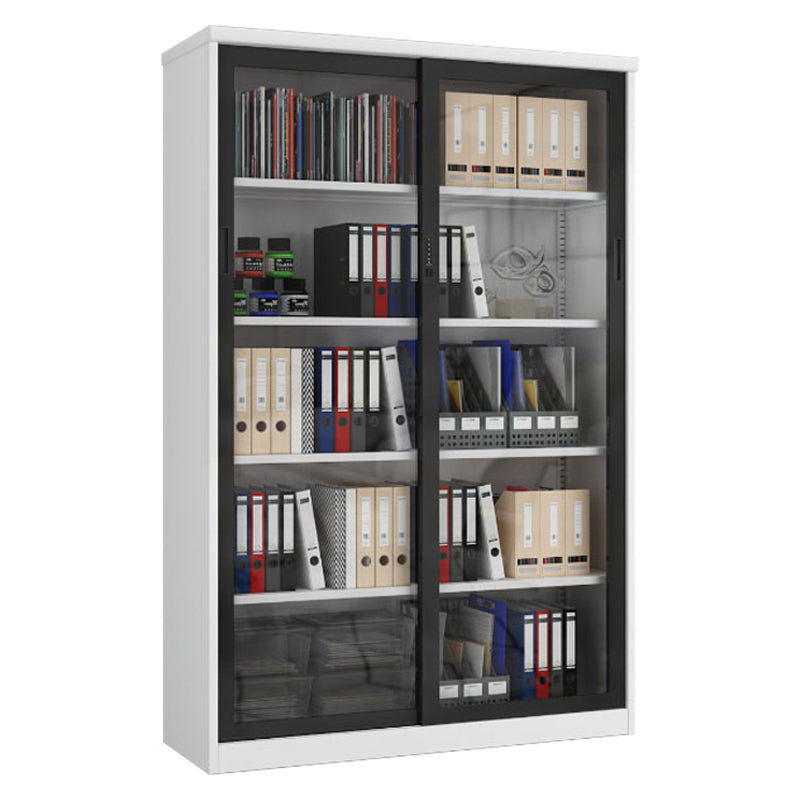 Contemporary Filing Cabinet Color Block Metal Filing Cabinet with Storage Shelves