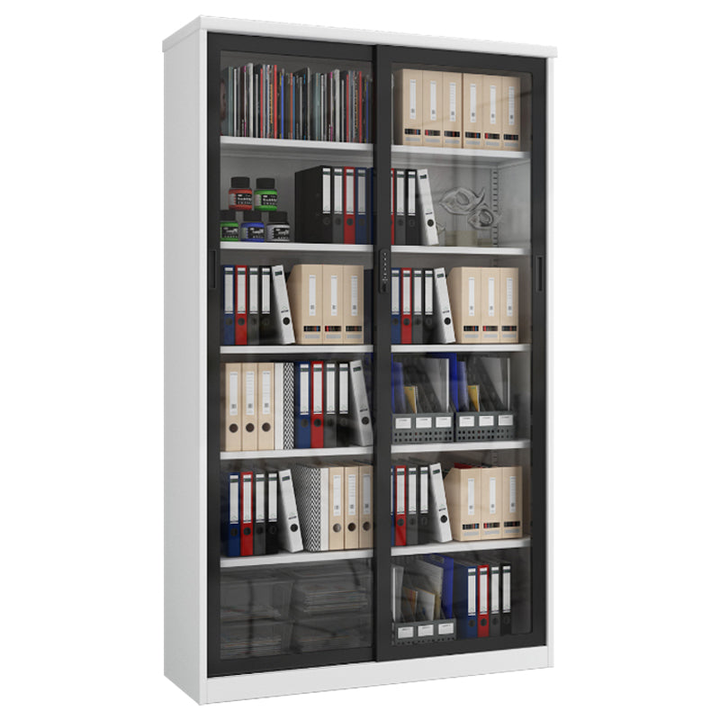 Contemporary Filing Cabinet Color Block Metal Filing Cabinet with Storage Shelves