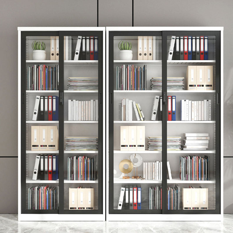 Contemporary Filing Cabinet Color Block Metal Filing Cabinet with Storage Shelves