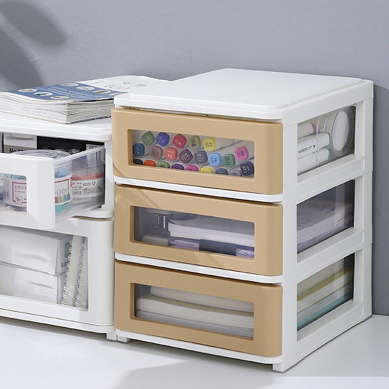 Contemporary Cabinet Plastic Vertical File Cabinet with Drawers