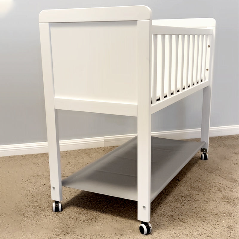 Scandinavian Solid Wood Toddler Bed with Guardrail Bed in White