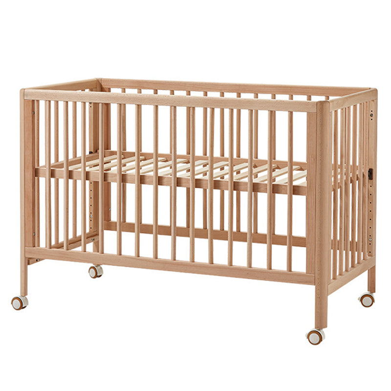 Convertible Baby Crib Solid Wood Nursery Bed with Adjustable Height