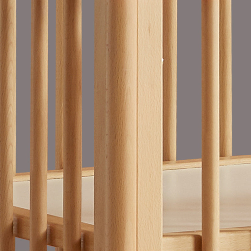 Convertible Baby Crib Solid Wood Nursery Bed with Adjustable Height