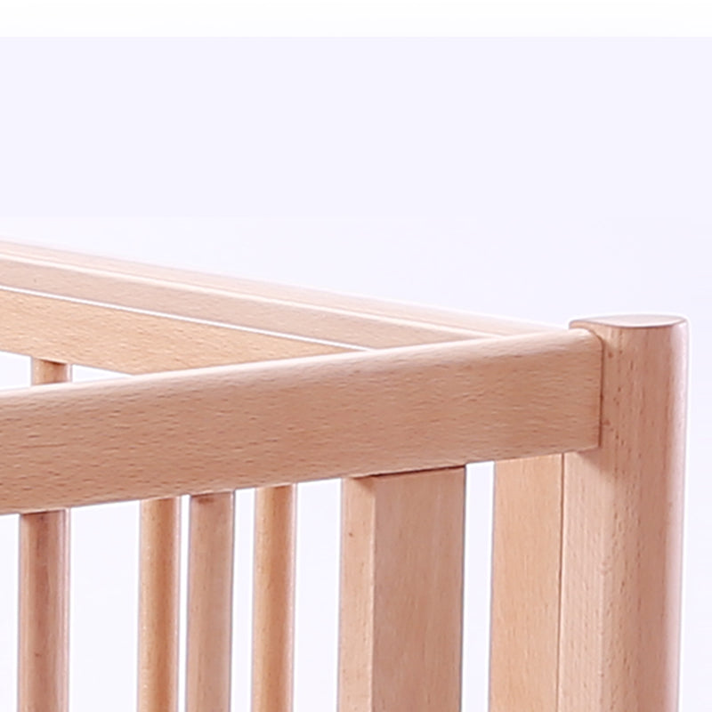 Farmhouse with Adjustable Height Crib Wood with Guardrail Baby Crib