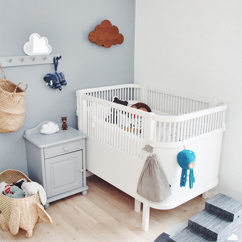 Scandinavian Convertible Crib Baby Crib Birch Wood Nursery Crib