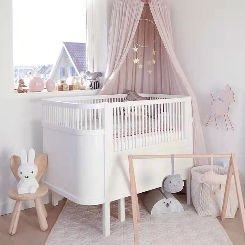 Scandinavian Convertible Crib Baby Crib Birch Wood Nursery Crib