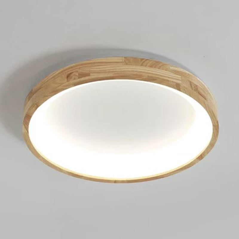 Modern Drum Shade Flush Mount Wood Flush Mount Light Fixture