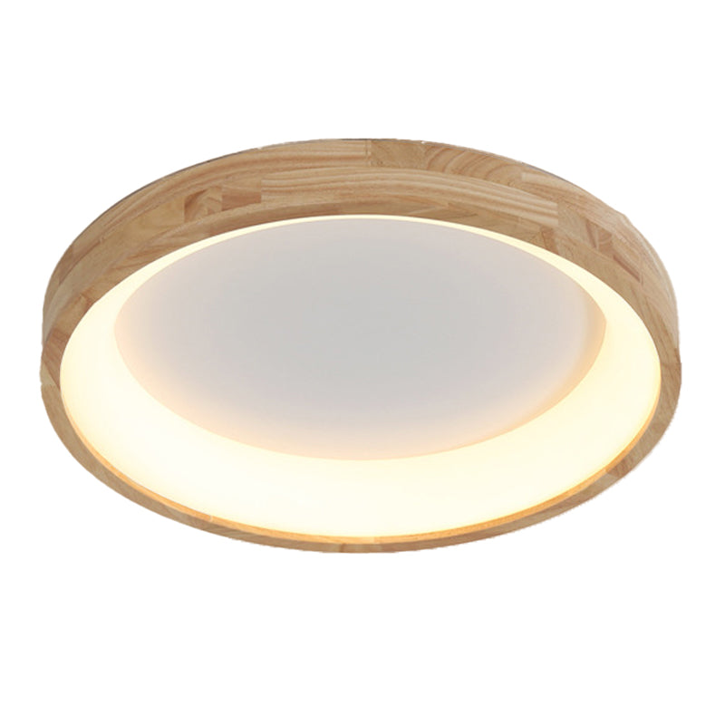 Modern Drum Shade Flush Mount Wood Flush Mount Light Fixture