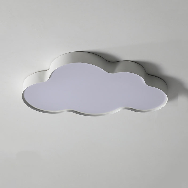 Cloud Shape Flush Light Modern Style Metal 1/2 Lights Flush Mount in White