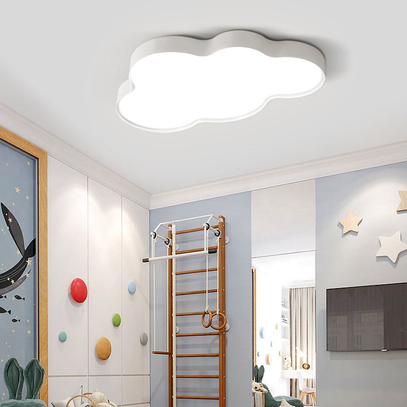 Modern Style Cloud Shape Flush Mount Acrylic 1-Light Ceiling Light for Bedroom