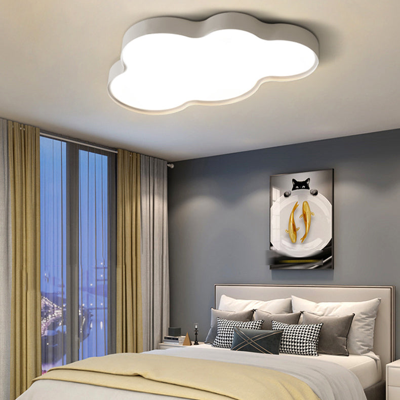 Modern Style Cloud Shape Flush Mount Acrylic 1-Light Ceiling Light for Bedroom