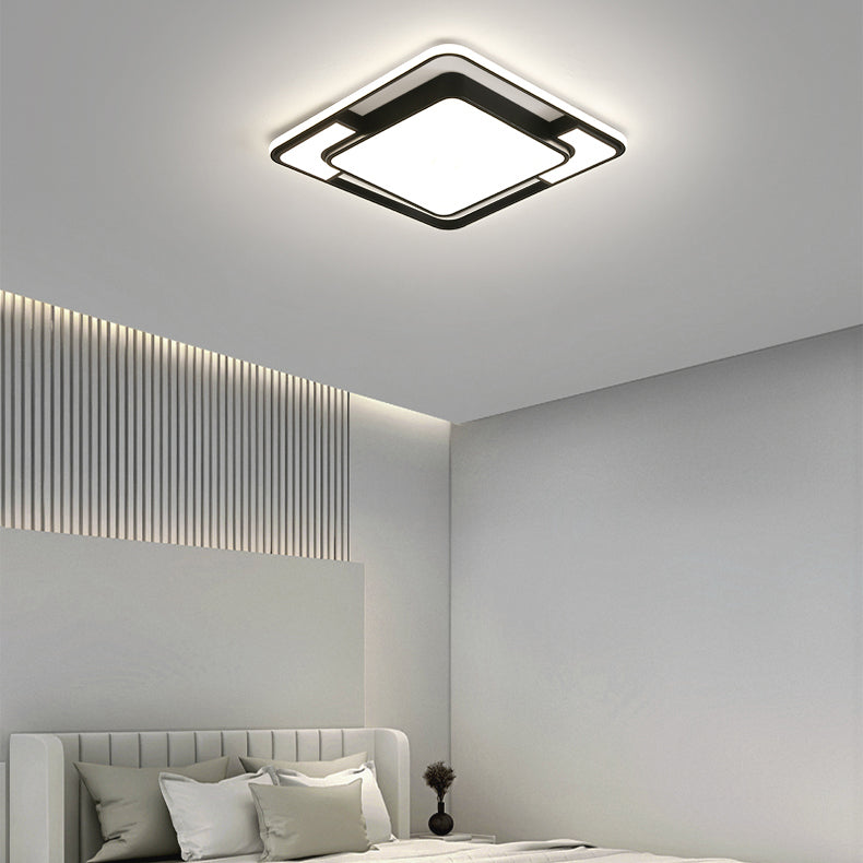 Aluminum Flush Mount Geometric Shape Ceiling Light with Acrylic Shade for Living Room