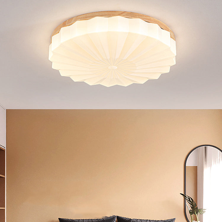 Japanese Style Wooden Ceiling Light Circle Shape Ceiling Lamp for Living Room