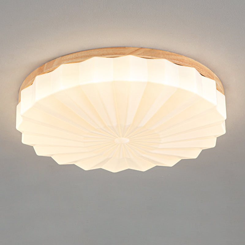 Japanese Style Wooden Ceiling Light Circle Shape Ceiling Lamp for Living Room